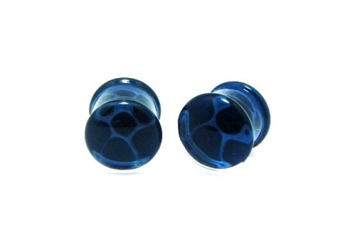 他の写真1: CLOVER GLASS HONEYCOMB PLUGS/BL ガラス ボディピアス ハンドメイド プラグ メンズ レディース