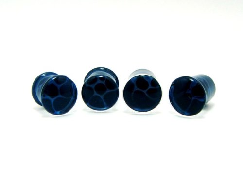 他の写真3: CLOVER GLASS HONEYCOMB PLUGS/BL ガラス ボディピアス ハンドメイド プラグ メンズ レディース