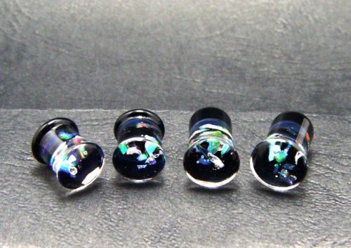 他の写真3: CLOVER GLASS OPAL PLUGS クローバーグラス オパール プラグ ガラスピアス ボディピアス ハンドメイド 手作り メンズ レディース