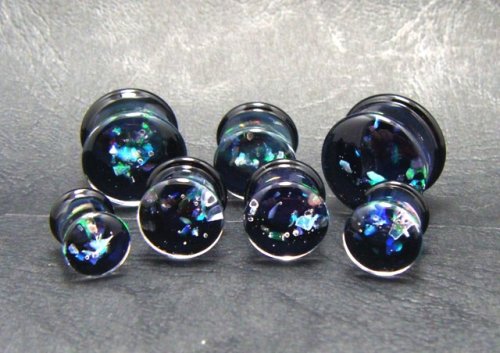 他の写真1: CLOVER GLASS OPAL PLUGS クローバーグラス オパール プラグ ガラスピアス ボディピアス ハンドメイド 手作り メンズ レディース