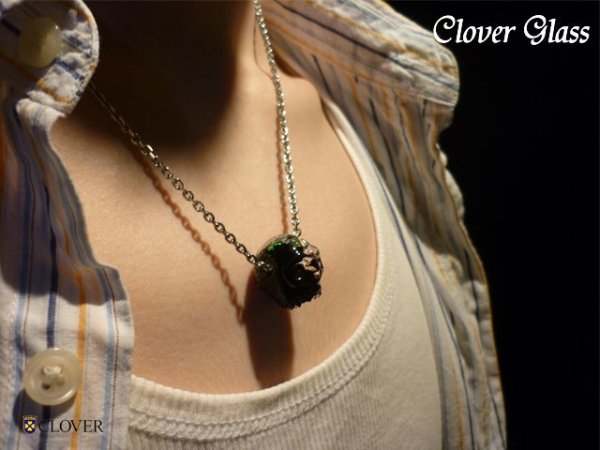 画像2: CLOVER GLASS スカルペンダント ハンドメイド ガラス メンズ