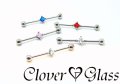 CLOVER GLASS  Industrial Barbells with Gem attachment 14Ga CG-IDBLSB14 クローバーグラス ボディピアス インダス メンズ レディース