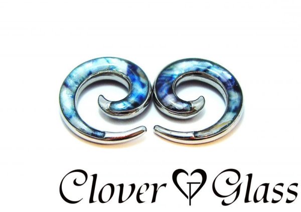 画像1: CLOVER GLASS  Mother of Pearl Spirals CG-SCSPP3 クローバーグラス ボディピアス スパイラル メンズ レディース