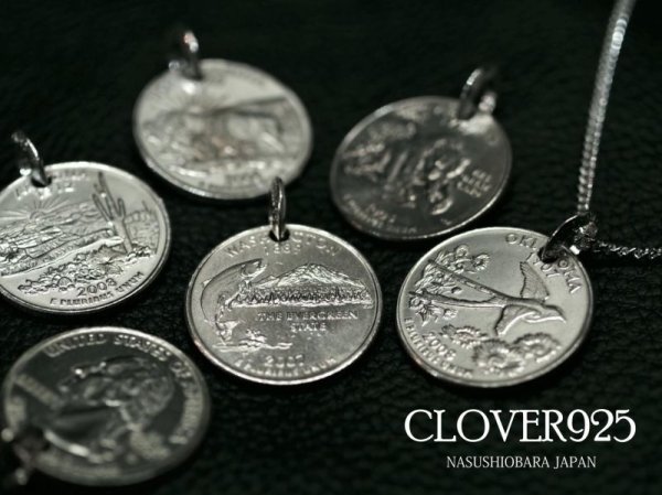 画像1: CLOVER925　25セント・コイン・ペンダント　QUARTER DOLLAR COIN PENDANT　CLPD-06　コインペンダント　メンズ　レディース