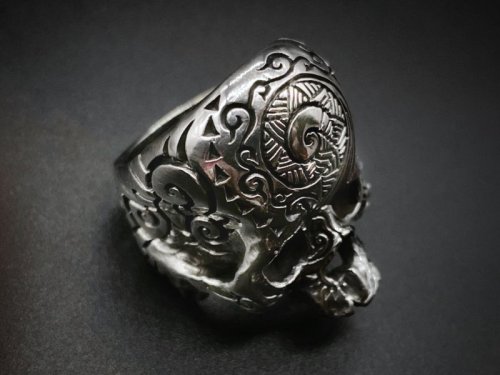 他の写真1: シリーエッセンス silly essence ポリネシアスカルリング polynesia skull ring SER-008 Silver925 リング メンズ レディース