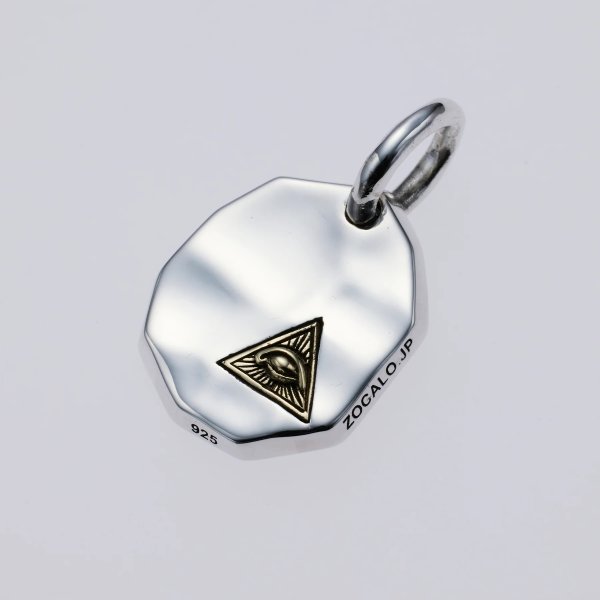 画像1: ソカロ　HAMMERED TEXTURE PLATE PENDANT（EYE OF PROVIDENCE） 槌目プレートペンダント アイ・オブ・プロビデンス　ZPDS-0120　ZOCALO　ペンダント