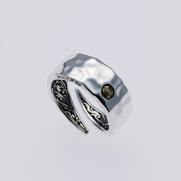 画像1: ソカロ　HAMMERED TEXTURE RING : DOUBLE DORJE　槌目リング：ダブルドージェ　ZRS-0036　ZOCALO　リング　フリーサイズ