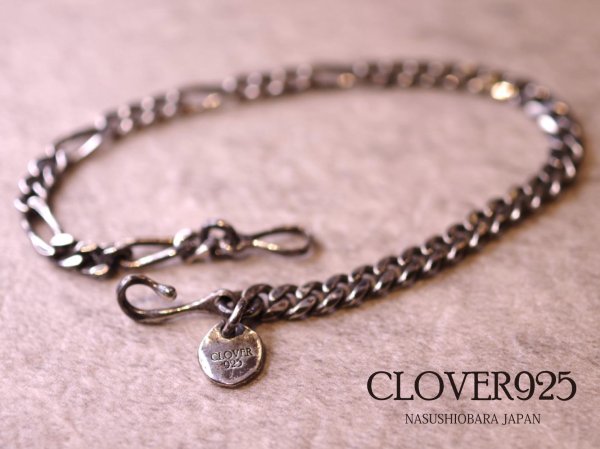 画像1: CLOVER925　フラットリンクチェーンブレスレット　FLAT LINK CHAIN  BRACELET　CLBR-02　シルバーブレスレット　メンズ　レディース