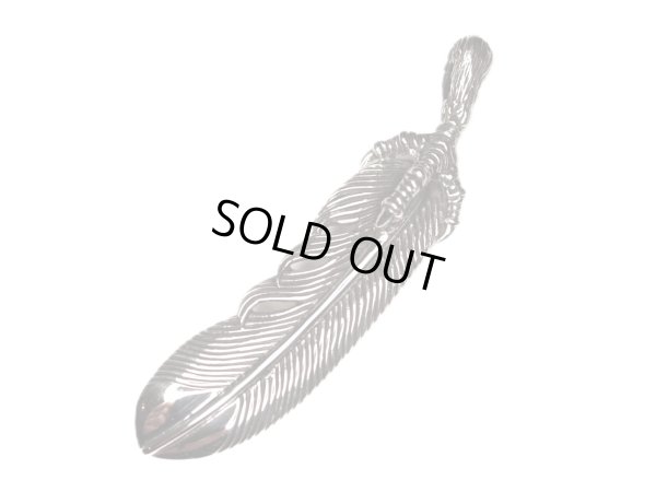 画像1: 特大フェザー・ペンダント 爪付き シルバーペンダント ASP-1281