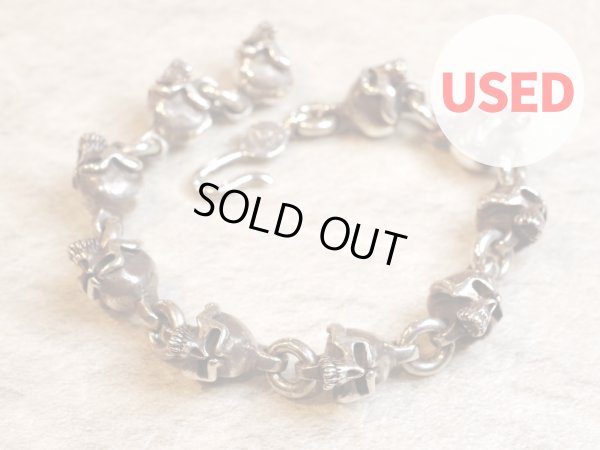 画像1: 【Used】サーティーンデザインス THIRTEENDESIGNS SMALL MAD SKULL BRACELET SILVER925 ブレスレット メンズ レディース