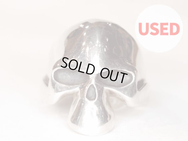 画像1: 【Used】サーティーンデザインズ フラットフェイス スカル リング 19号　SILVER925 リング メンズ レディース