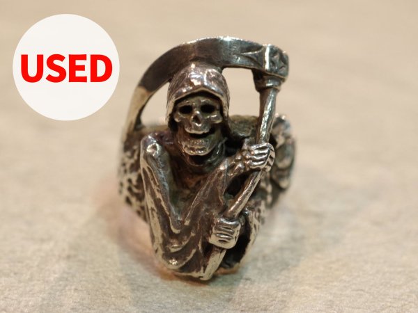 画像1: 【Used】CRAZY PIG DESIGNS Grim Reaper Ring 24号 SILVER925 クレイジーピッグ リング スカル メンズ レディース