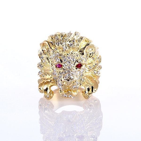 画像1: キングリモ　ライオンヘッドリング　パヴェ　LION HEAD RING_PAVE　KLR47GCZR　King Limo　リング