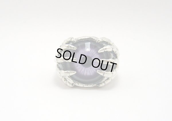 画像1: 義眼リング　ボーンハンドタイプ1　TR-103　義眼カラーが選べる　シルバーリング