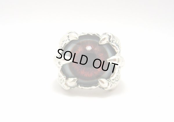 画像1: 義眼リング　ドラゴンクロウタイプ　TR-102　義眼カラーが選べる　シルバーリング