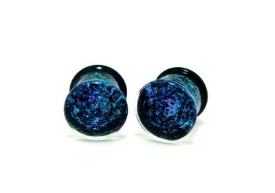 画像1: CLOVER GLASS 宇宙“そら”PLUGS/GR ボディピアス ガラス プラグ ハンドメイド メンズ レディース