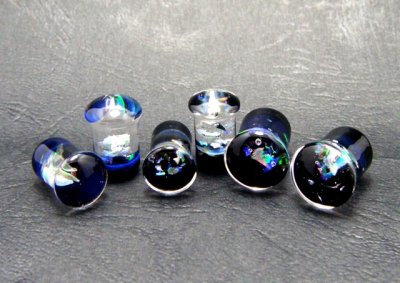 画像2: CLOVER GLASS OPAL PLUGS クローバーグラス オパール プラグ ガラスピアス ボディピアス ハンドメイド 手作り メンズ レディース