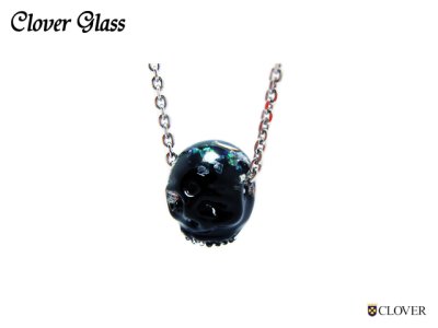 画像1: CLOVER GLASS スカルペンダント ハンドメイド ガラス メンズ