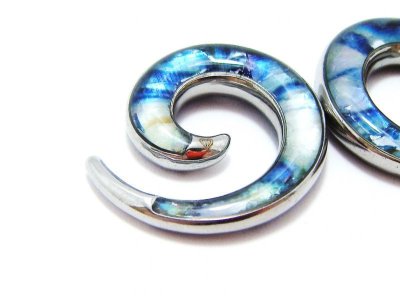 画像2: CLOVER GLASS  Mother of Pearl Spirals CG-SCSPP3 クローバーグラス ボディピアス スパイラル メンズ レディース