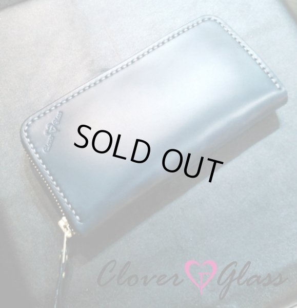 画像1: CLOVER GLASS クローバーグラス 栃木レザー ラウンドウォレット イタリア調ネイビーカラー/CLW05ＮＡ 革小物 革財布 (1)