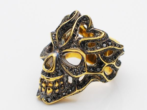 画像1: キングリモ　グラフィティーヘッドリング　パヴェ　GRAFFITI HEAD RING_PAVE　KLR57GBCZ　King Limo　リング (1)