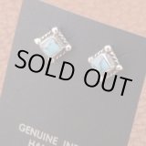 ナバホ族 ターコイズ・フェザーピアス インディアンジュエリー