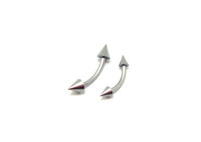 画像1: 【ネコポス発送可】Curved Barbells with Cone　16G/14G　コーンタイプ・カーブドバーベル　ボディピアス　BBSN