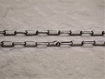 画像1: ナバホ族　ハンドメイド　ナバホチェーン　燻し仕上げ　幅5.5mm　線径1.8mm　インディアンジュエリー　シルバーチェーン