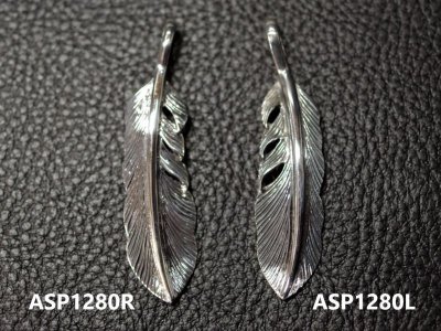 画像1: フェザーペンダントM　左右向あり　ASP-1280　CLOVER925セレクト　シルバーペンダントトップ