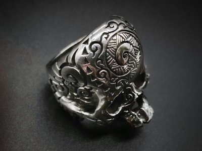画像1: シリーエッセンス silly essence ポリネシアスカルリング polynesia skull ring SER-008 Silver925 リング メンズ レディース