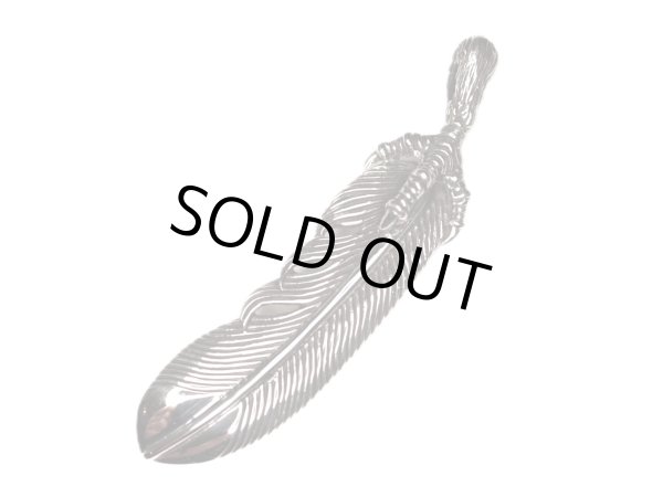 画像1: 特大フェザー・ペンダント 爪付き シルバーペンダント ASP-1281 (1)