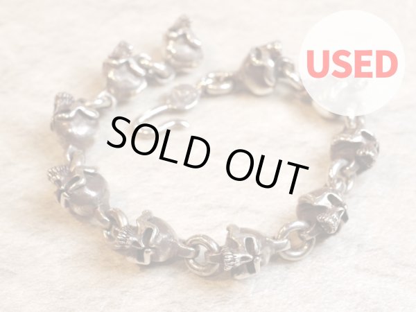 画像1: 【Used】サーティーンデザインス THIRTEENDESIGNS SMALL MAD SKULL BRACELET SILVER925 ブレスレット メンズ レディース (1)