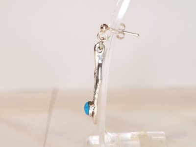 画像1: CLOVER925セレクト　フェザー・ターコイズ・ピアス　シルバーピアス　片売り　CLSLCT-E050
