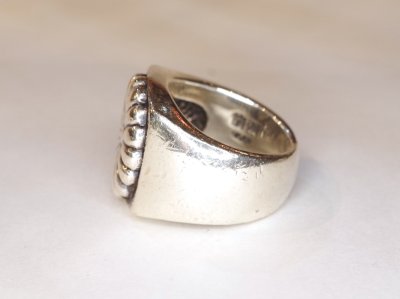 画像2: 【Used】龍頭 愛国リング 菊印台 18号 SILVER925 リング メンズ レディース