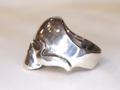 画像2: 【Used】サーティーンデザインズ フラットフェイス スカル リング 19号　SILVER925 リング メンズ レディース