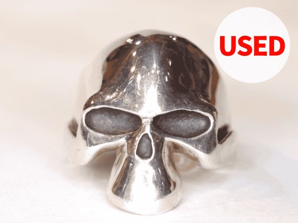 画像1: 【Used】サーティーンデザインズ フラットフェイス スカル リング 19号　SILVER925 リング メンズ レディース (1)