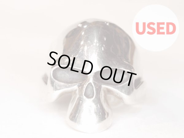 画像1: 【Used】サーティーンデザインズ フラットフェイス スカル リング 19号　SILVER925 リング メンズ レディース (1)