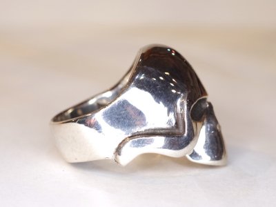 画像3: 【Used】サーティーンデザインズ フラットフェイス スカル リング 19号　SILVER925 リング メンズ レディース