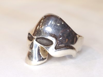 画像1: 【Used】サーティーンデザインズ フラットフェイス スカル リング 19号　SILVER925 リング メンズ レディース
