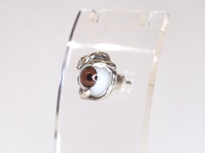 画像1: CLOVER925セレクト　義眼・ピアス　ブラウン　シルバーピアス　片売り　CLSLCT-E047BR