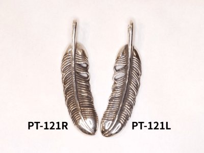 画像1: フェザーペンダントS 左右向あり PT-121 CLOVER925セレクト シルバーペンダントトップ