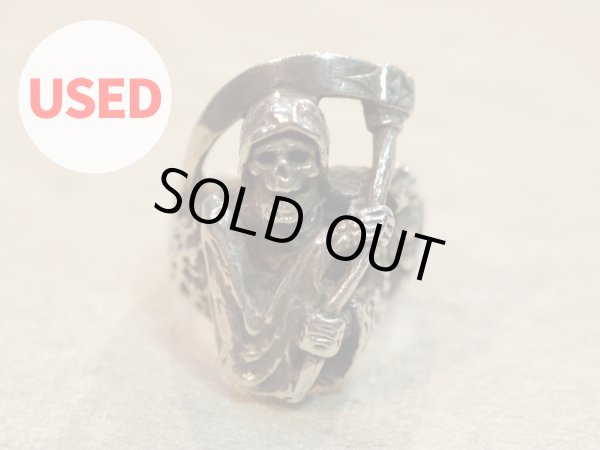 画像1: 【Used】CRAZY PIG DESIGNS Grim Reaper Ring 24号 SILVER925 クレイジーピッグ リング スカル メンズ レディース (1)