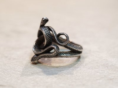 画像1: 【Used】ZOCALO ダブル・スネーク・リング 22号 SILVER925 ソカロ リング メンズ レディース