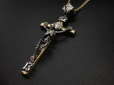画像1: シリーエッセンス silly essence クロスコフィンペンダント cross coffin pendant/brass/silver Silver925 ペンダントトップ メンズ レディース