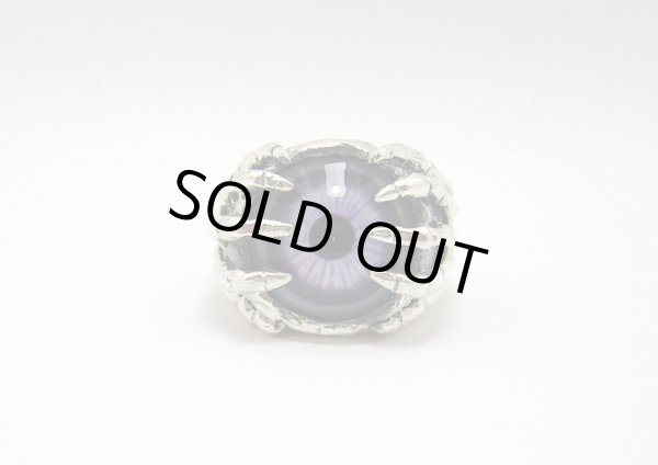 画像1: 義眼リング　ボーンハンドタイプ1　TR-103　義眼カラーが選べる　シルバーリング (1)